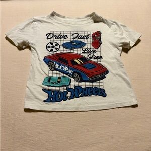 Mattel Hot Wheels White Tee with Black Logo - 3T